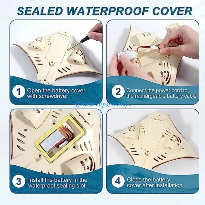 090B Simulation Teufelsfisch RCSpeed ​​Boot Fernbedienung Fischboot für Pool See Sammlerstück Spielboot Teenager Jungen