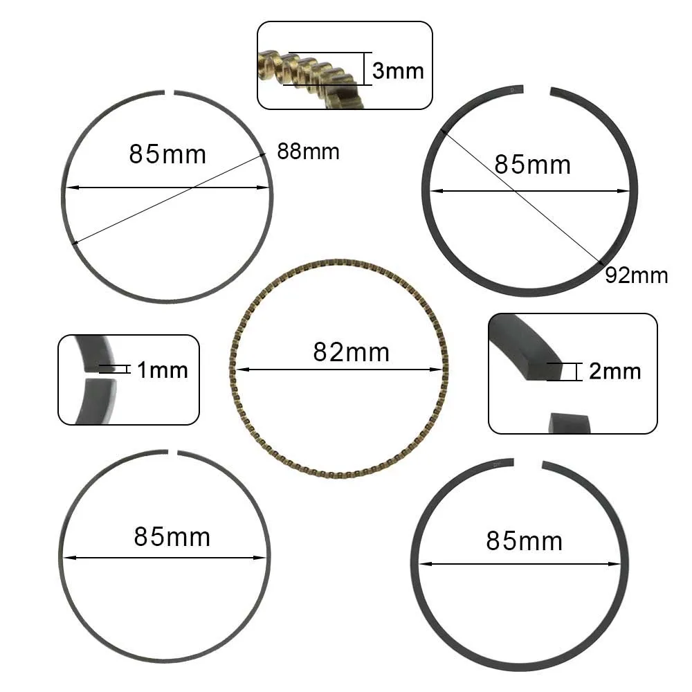 88mm Cylinder Piston Ring Set for Honda GX390 GXV390 GX 390 13HP Motor Gas Engine Replacement 13010-ZF6-003
