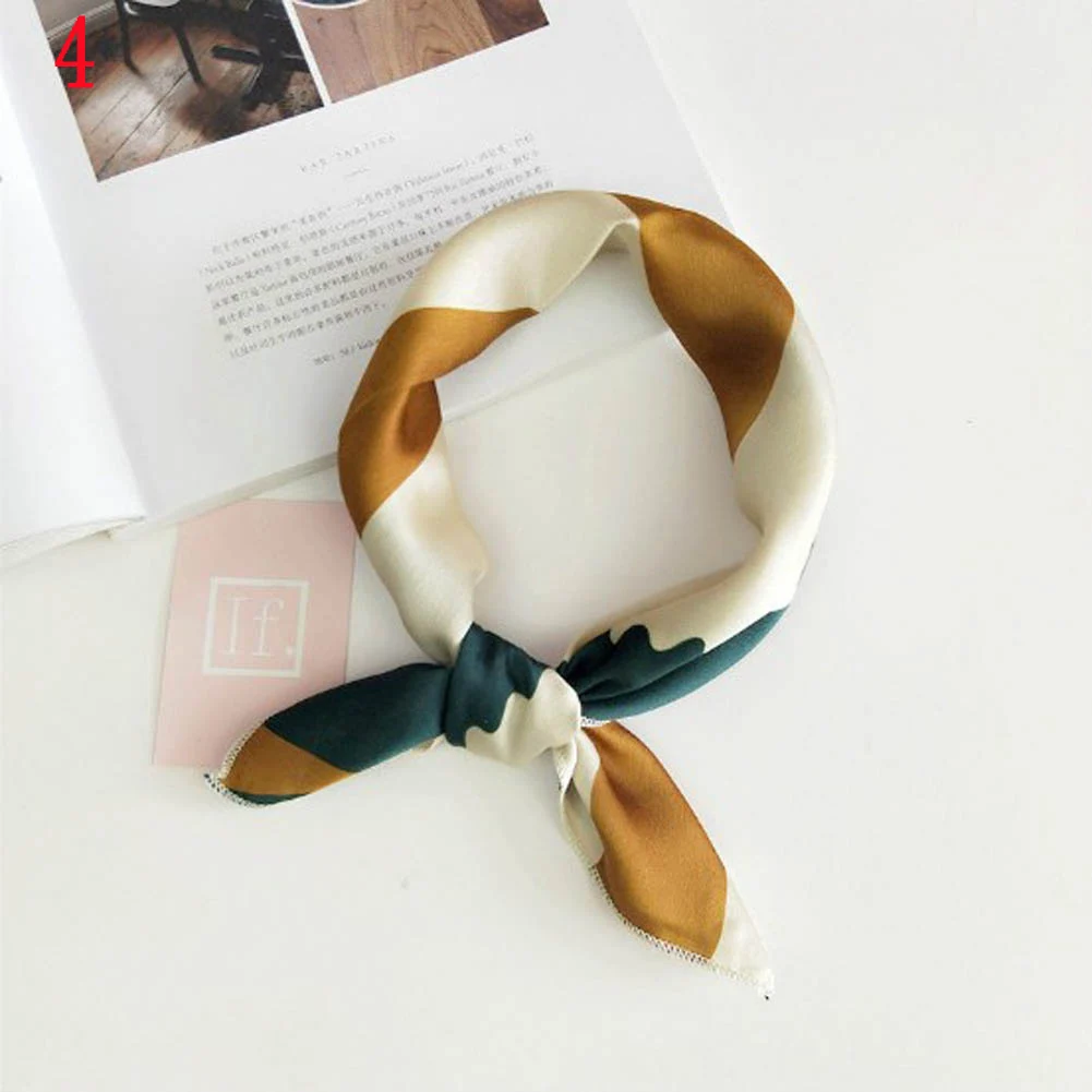 Decorative Print Scarf Women Satin Neck Hair Tie Band Soft Work Neckerchief 2024 NEW Hijab Head Female Foulard Squares Scarves