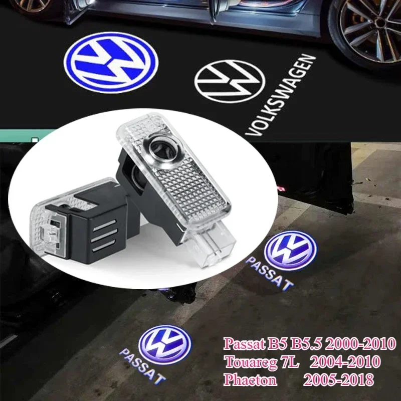 

2026 Hot For VW VOLKSWAGEN 2Pcs LED Car Door 3D Projector Courtesy Lamp Ghost Shadow Light For VW Passat B5 B5.5 2000-2010 Touar