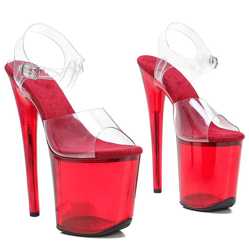 Leecabe 8Inch/20cm color transparent  New Club Party Women Sexy Sandals  High Heels Platform Shoes Pole Dancing Shoes 1L