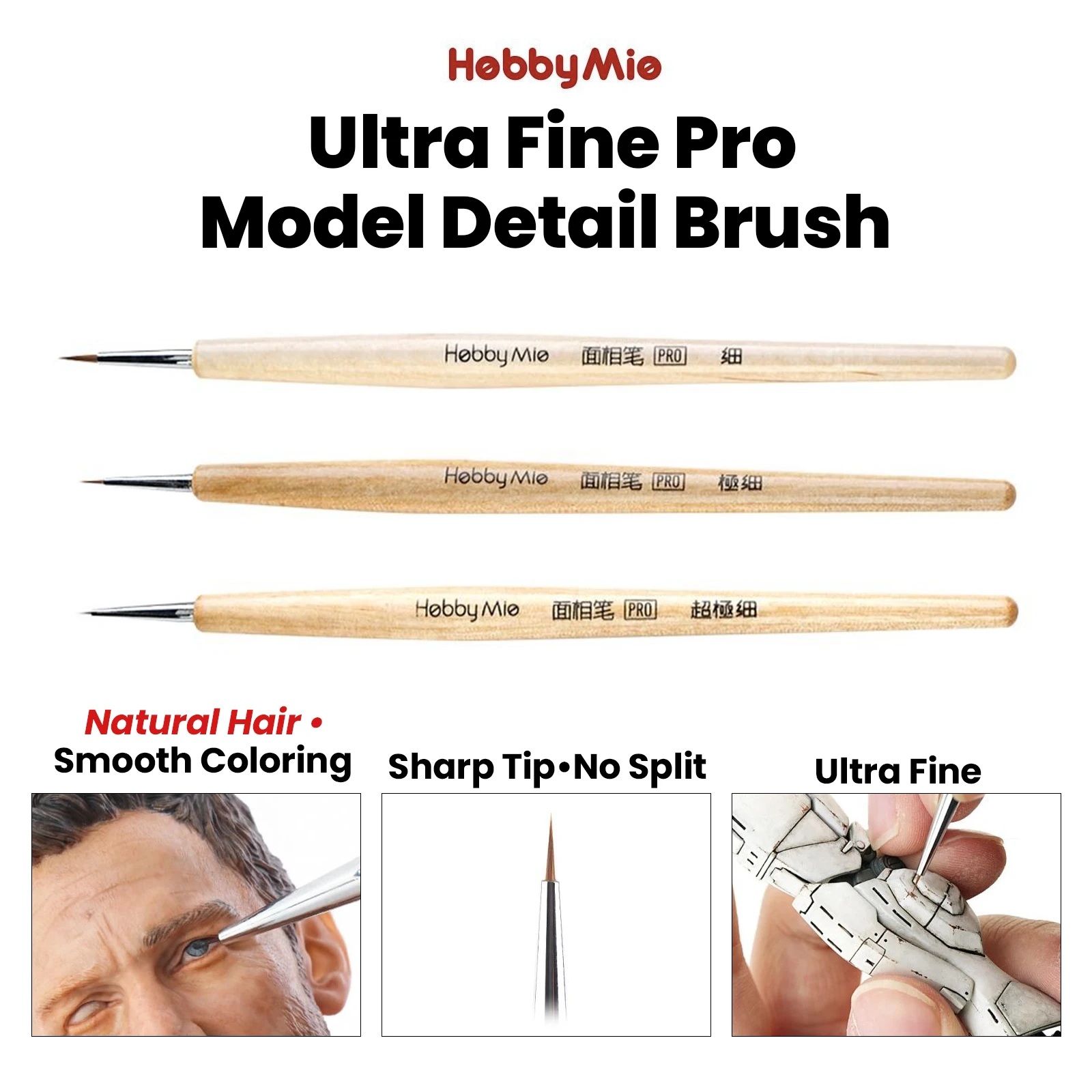 

Кисть Hobby Mio Ultra Fine Pro для детализированной росписи моделей Gunpla, GK, аниме-фигурок, DIY, инструменты для покраски и эффектов состаривания масштабных моделей