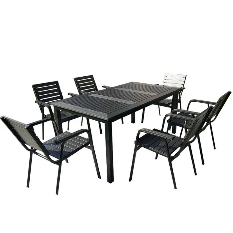 

Preservative wood courtyard villa plastic wood combination plastic wood open-air balcony garden cafe dining table and chairs