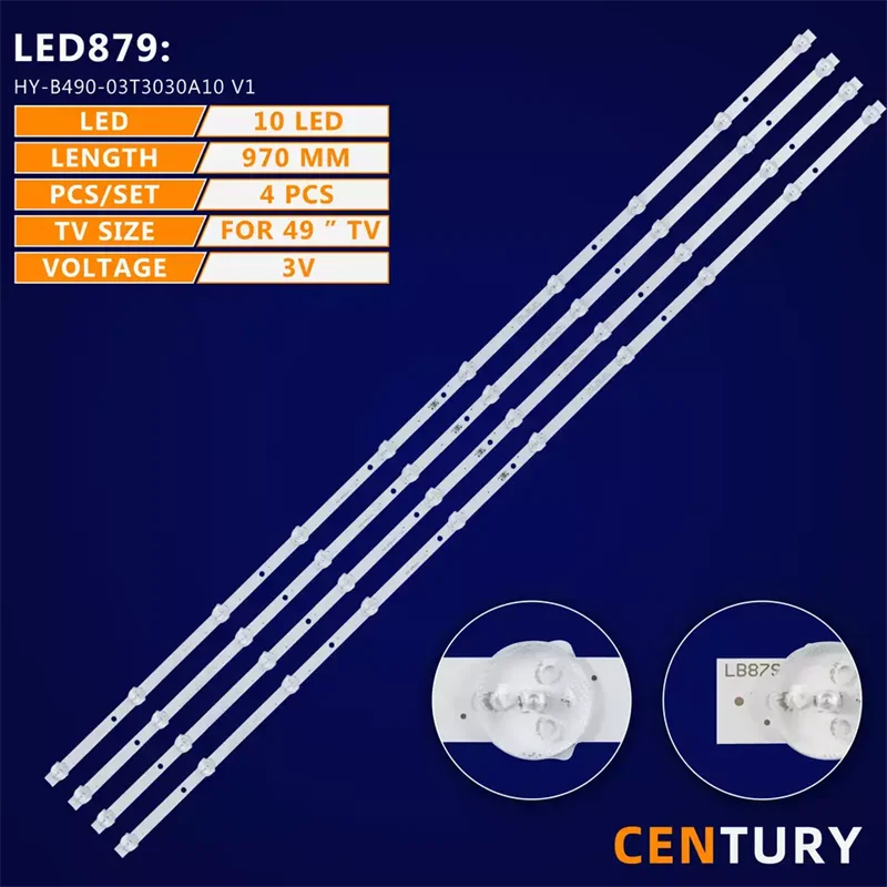 10kit tira de luz de fundo led para HY-B490-03T3030A10 v1