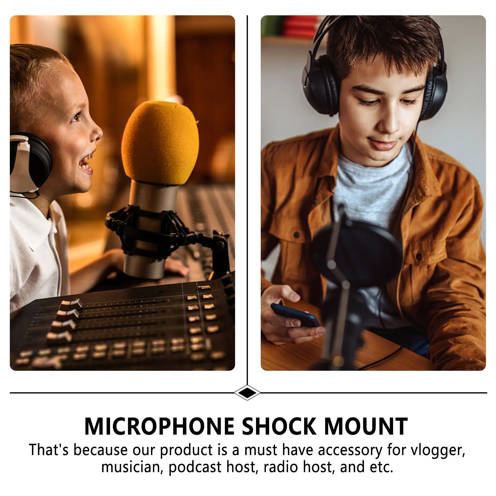 

15Cm Microphone Shock Mount Anti-Vibration Suspension Holder for Condenser Mic Universal Alloy Stand Clip Isolation Mount