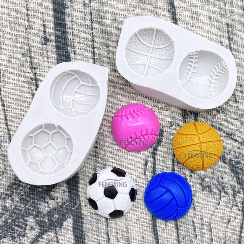 Basketball Baseball Volleyball Football Silicone Mold Sugarcraft Cupcake Baking Mold Fondant Cake Decorating Tools