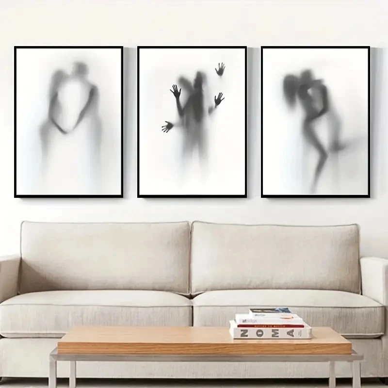 Sexy Couple Shadow Painting Nordic Women Canvas Prints Poster Aesthetic Figure Wall Art Picture for Living Room Home Decor