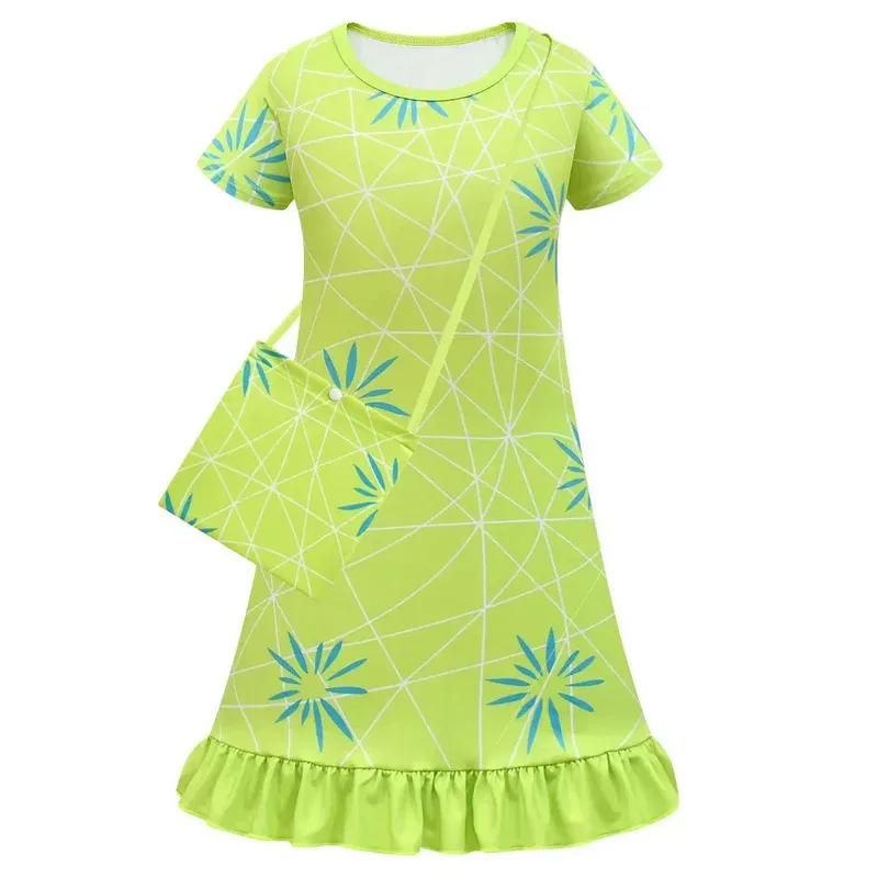 Picture 6: Inside Out2 Cosplay Kids Dress Costume Movie Disgust Joy Roleplay Yellow Dress Bag Wig Suits Children Halloween Party Suit Party