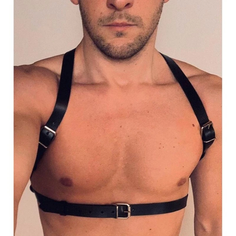 

Gay Rave Harness Man Leather Belts Tops BDSM Body Bondage Fetish Leather Lingerie Gay Costumes For Adult Sex Accessories Sex Toy