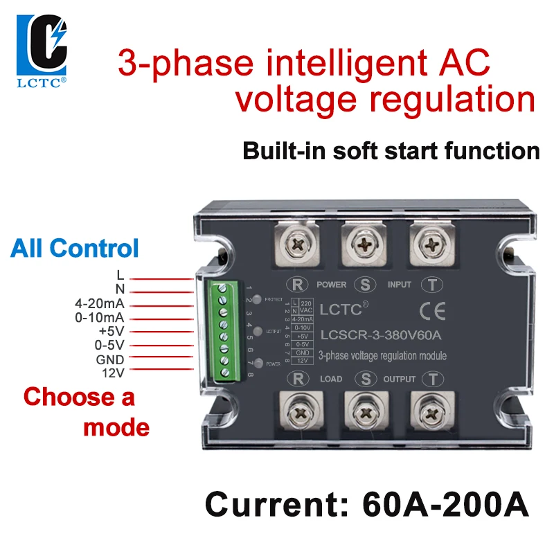 60A-200A Three Phase AC Voltage Regulating Module Power Regulator Thyristor Solid State Relay