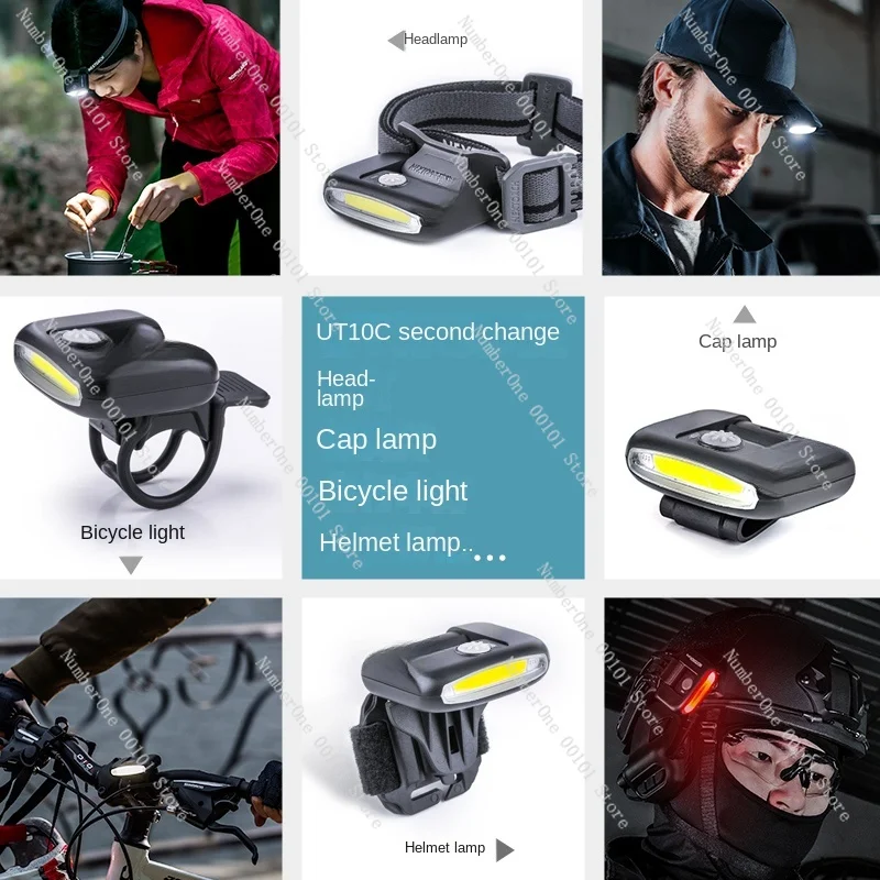 UT10C Flood Cap Light Shoulder Light Headlight Rechargeable Auto Repair Fishing Cap Clip Light Head Wearing Night Fishing