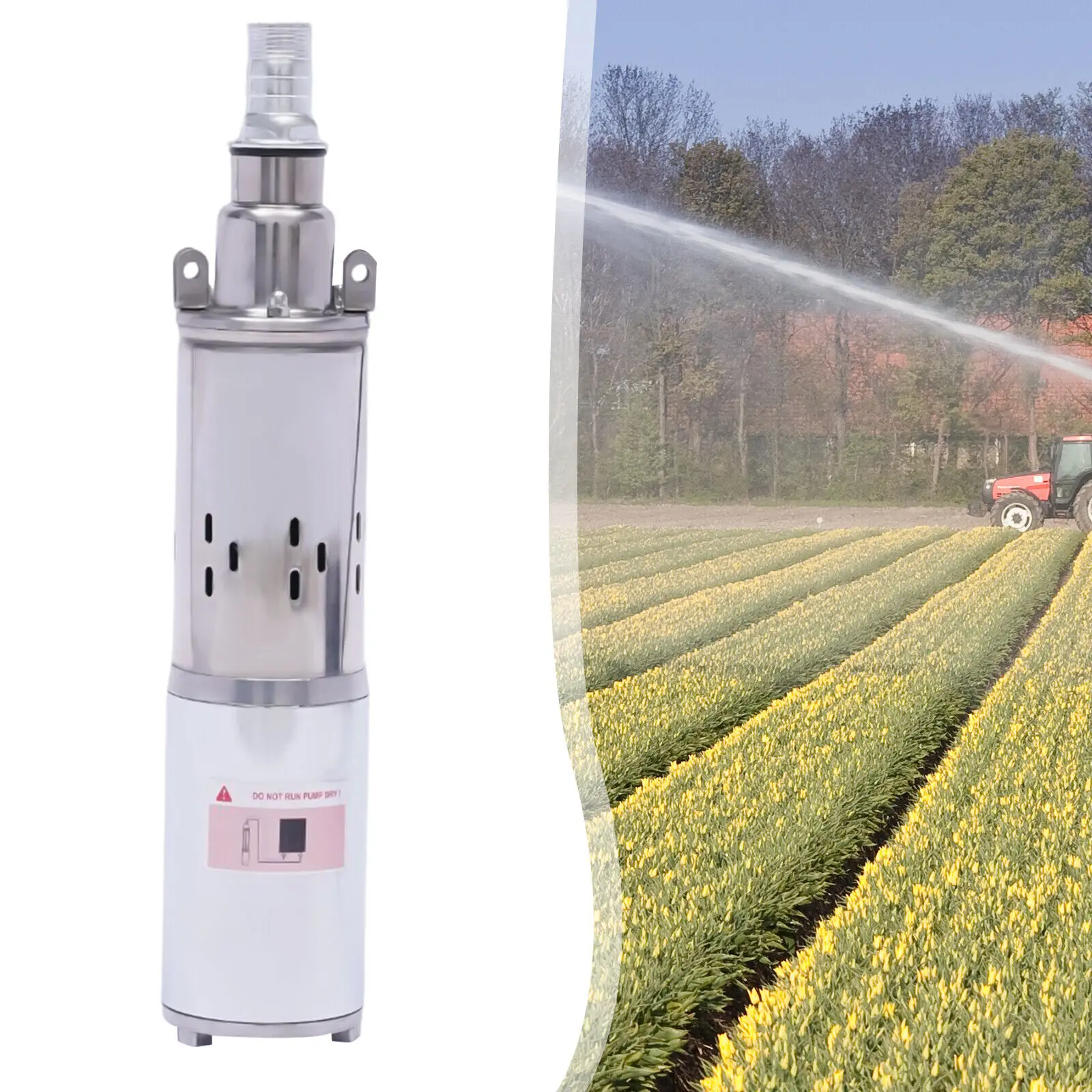 DC12V Solar Power Water Pump Farm & Ranch Submersible Pump 1.2m3/h Flow Deep Well Pump 25mm Outlet Lift