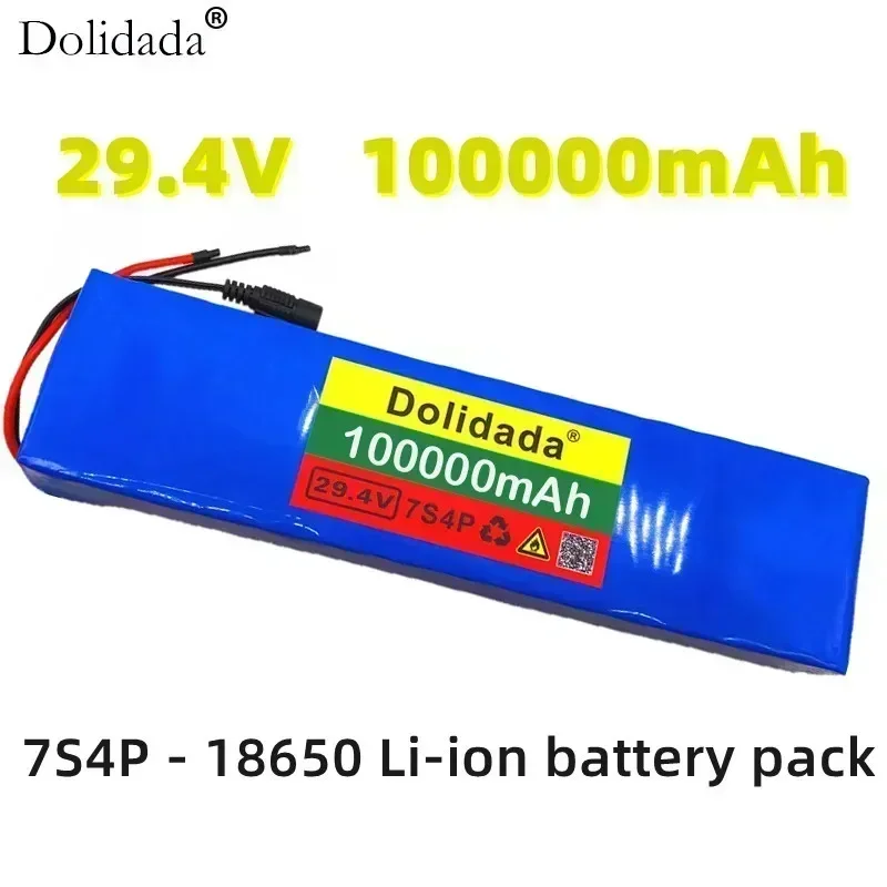 7S4P 24V 28ah 29.4V For Lithium-Ion Batterij Ingebouwde BMS Elektrische Fahrrad Einrad Roller
