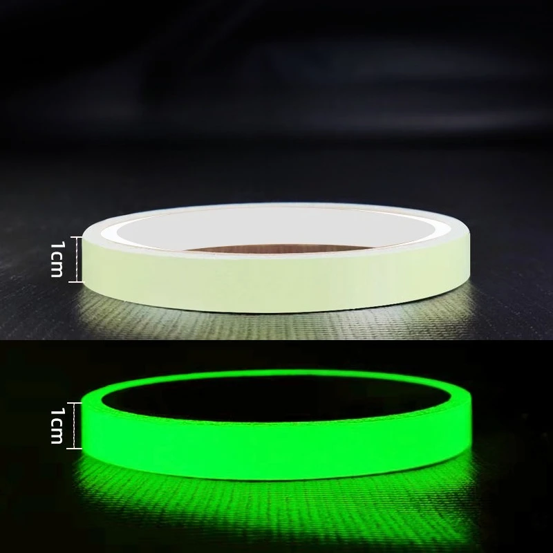 Cinta luminosa de advertencia verde, luz de suelo, almacenamiento de escalera, pegatina antideslizante, cinta fluorescente reflectante, cinta anticolisión verde