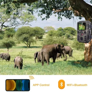 Bluetooth -drahtlose Jagdkamera, Outdoor Trail -Kamera, Steuerungs -App, Nachtsichtbewegung, Wildtier -Fallstricke, 24 MP, 1296p 10 Hauptschweinjagd -Jagdverkäufe - №4