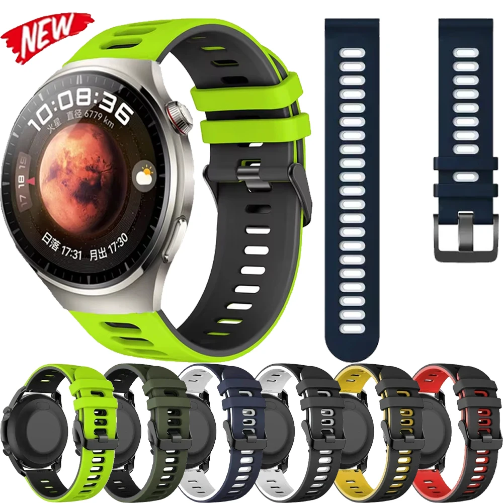 20/22 mm zweifarbiges Silikonarmband für Huawei Watch GT6-5-4-3/6-5-3 Pro 46 mm, atmungsaktives Armband für Huawei Watch 3-4/3 4 Pro