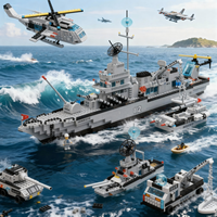 6 in 1 Navy Warship Building Blocks, 1560PCS Military Army Ship Model Set, Educational Construction Toy Gift for Boys Kids
