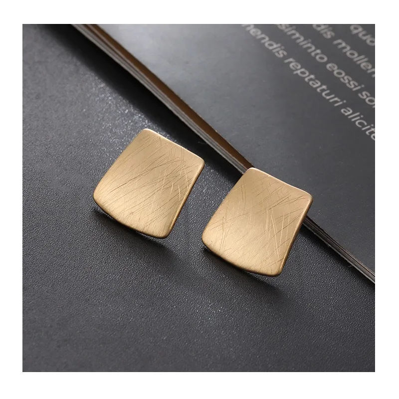 Foreign Trade New Earrings Fashion Personality Cute Studs Retro Trend Square Women's Earrings