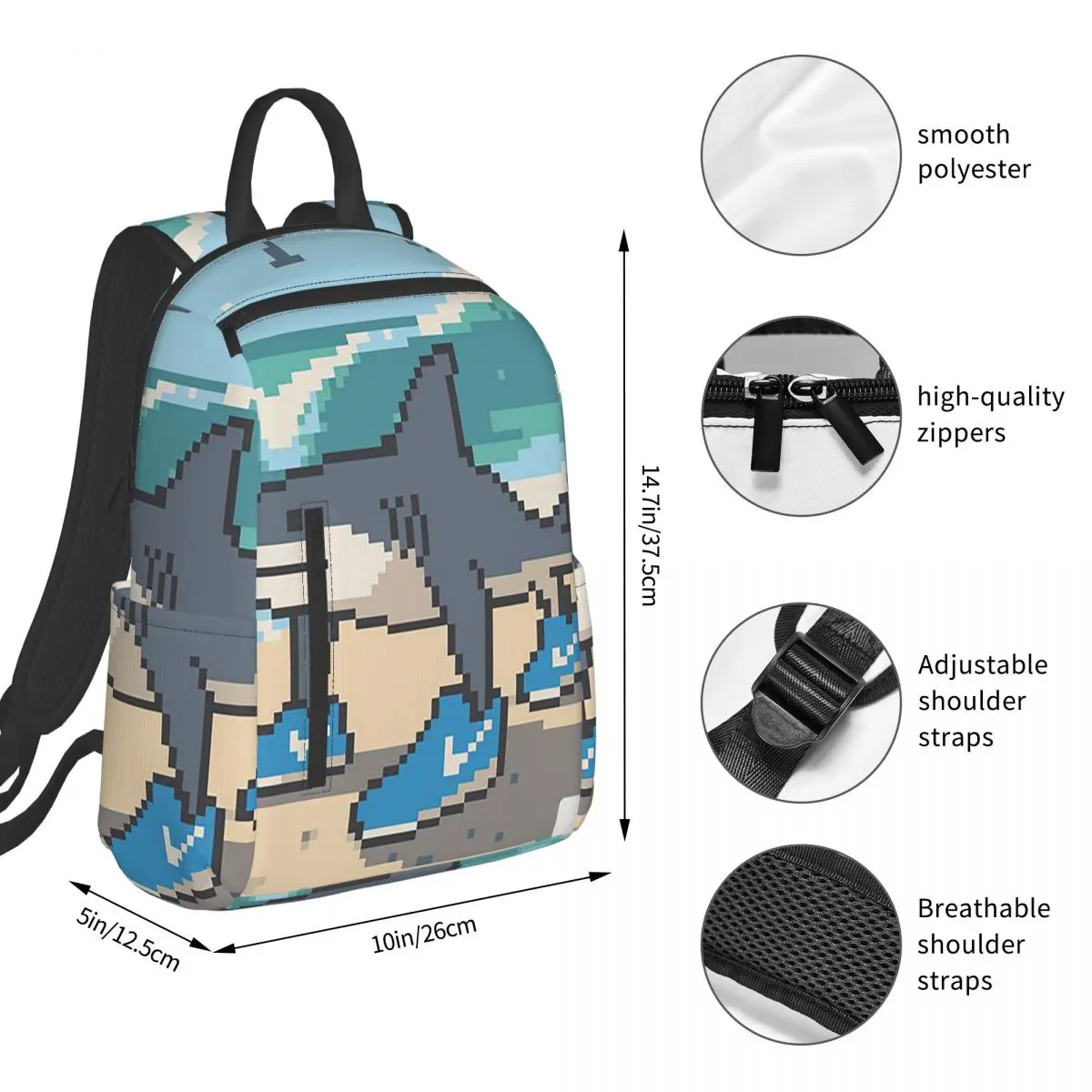 Tralalero Tralala Funny Shark Meme Italian BrainrotBackpack Student BookBag Boys Girls School Bag Laptop Shoulder Bags Men Women