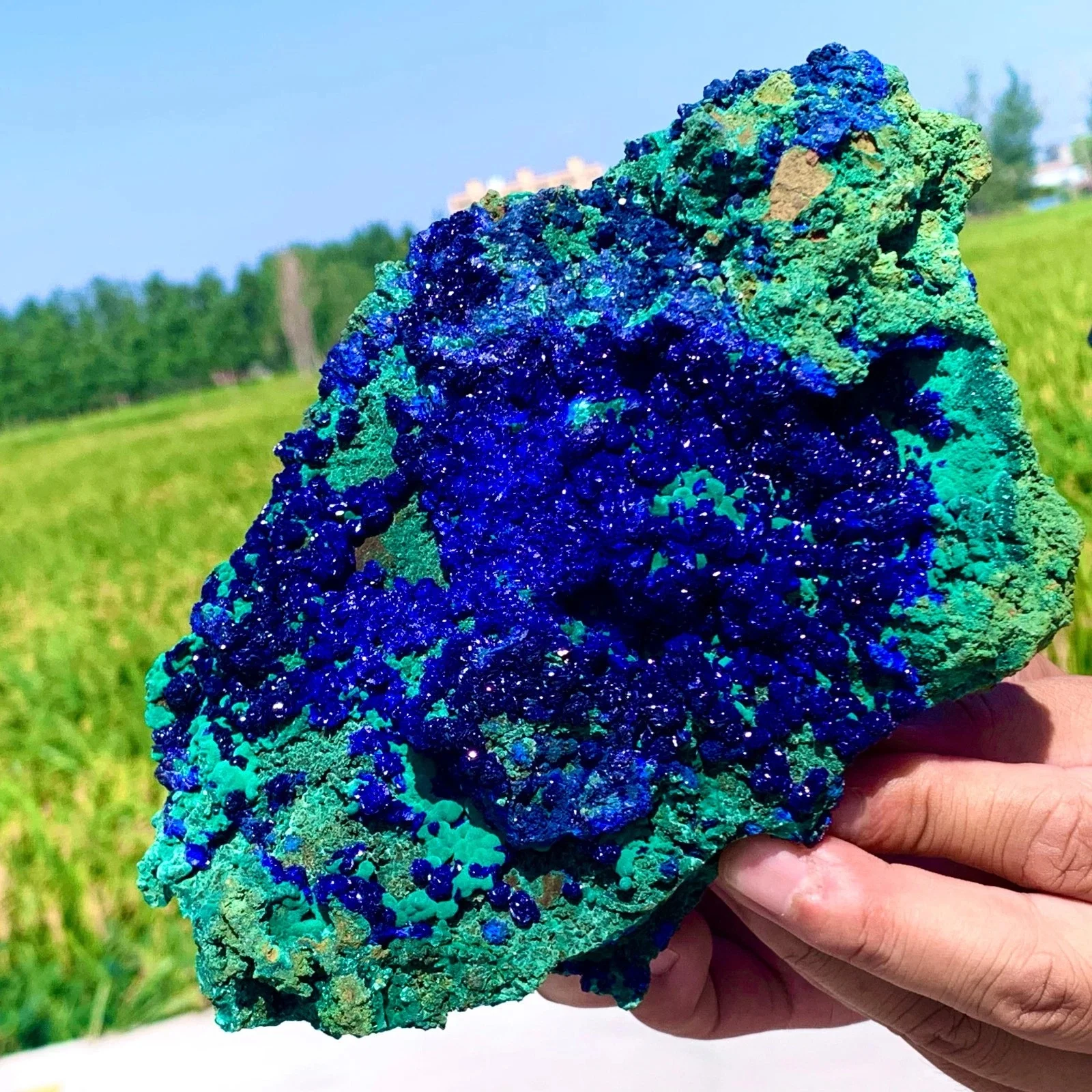 Natural Azurite/Malachite crystal minerals specimens