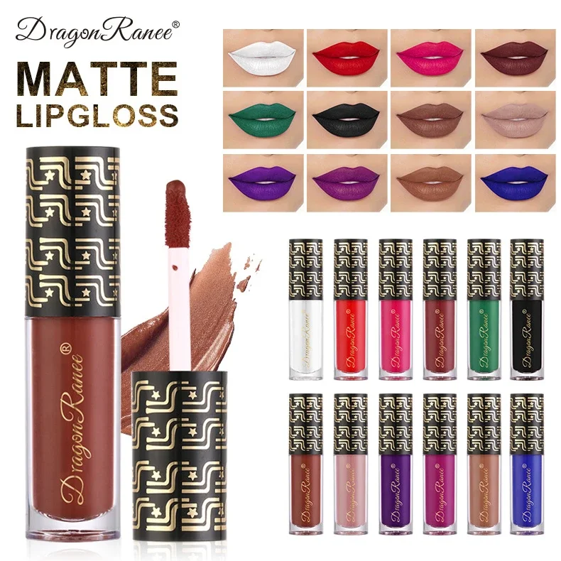 Heallor 12 Colors Matte Lipstick Beauty Lip Gloss LippenstiftTinted Balm 24 Hours Waterproof Makeup