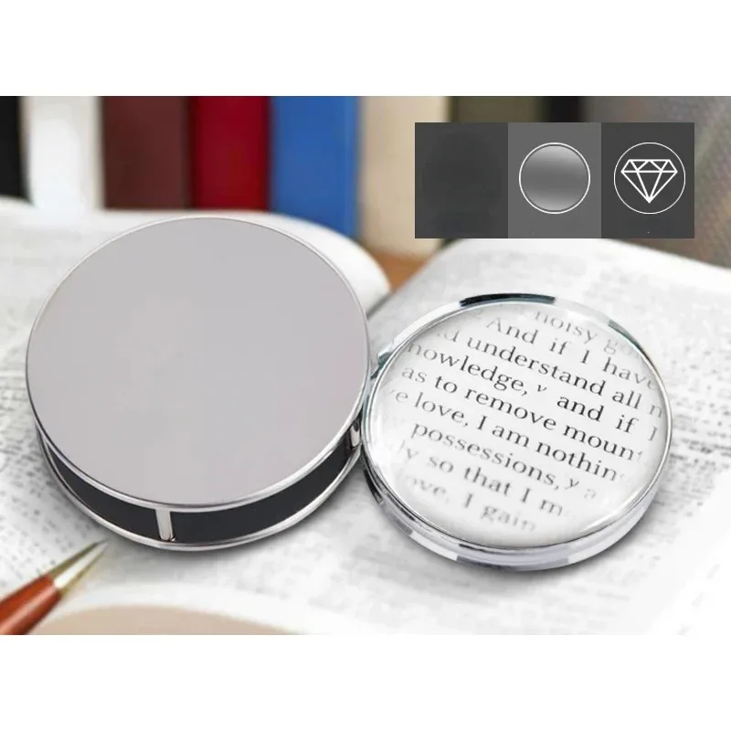 5X Folding Mini Magnifying Glass Metal Handheld HD Magnifier Portable Round Metal Loupe Elderly Reading Exploring Science
