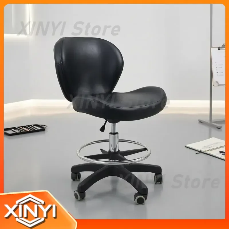 Swivel Salon Chair Stool for Hair Salon Beauty Salon Barbershop Padded Rolling Seating Furniture Chrome Base Stylish Modern