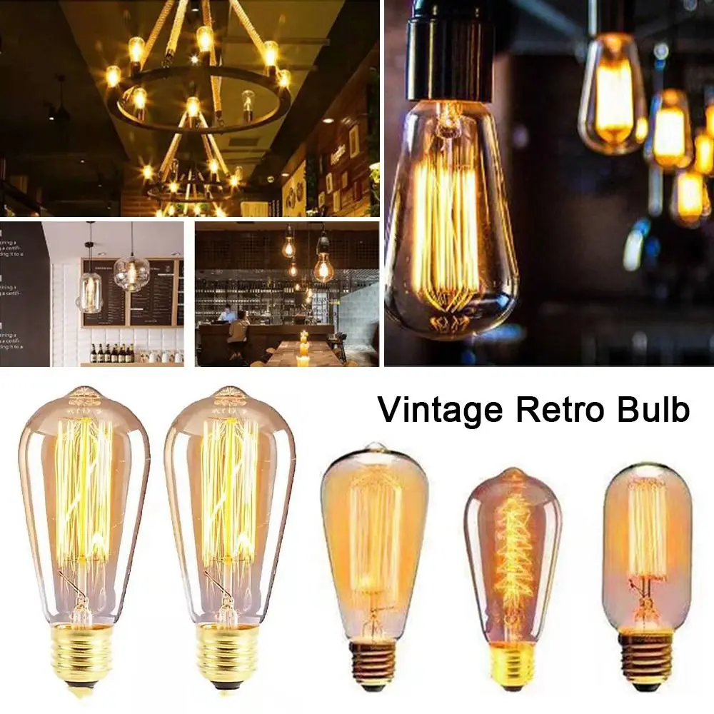 

Warm White Decoration Antique Incandescent Screw connector E27 holder Vintage Retro Bulb Edison Lamp Filament Glass