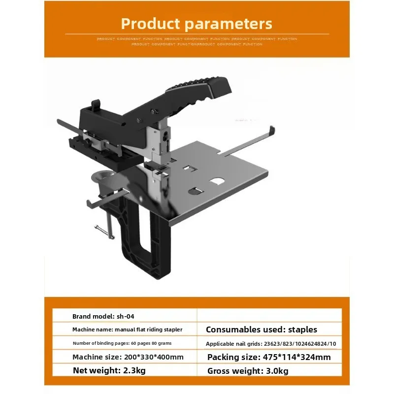 Flachhefter für den Schreibtisch. Manueller Reithefter