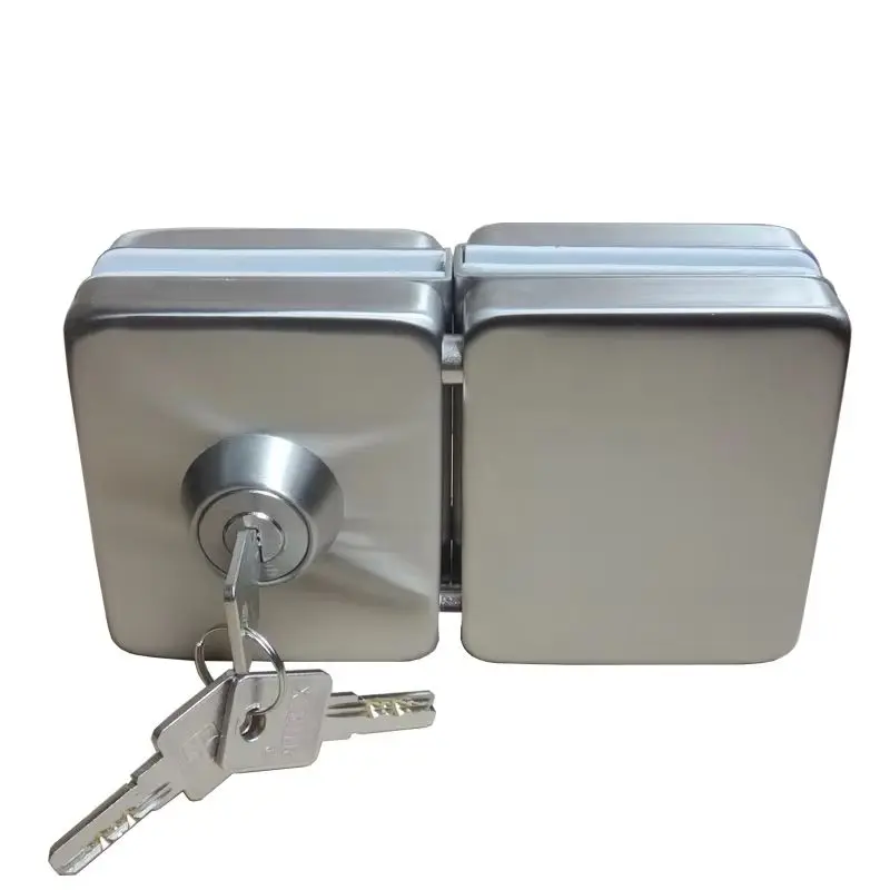 Brand New Stainless Steel Double Glass Door Lock w 3 Keys for 10~12mm Frameless Glass Door - No Need to Drilling