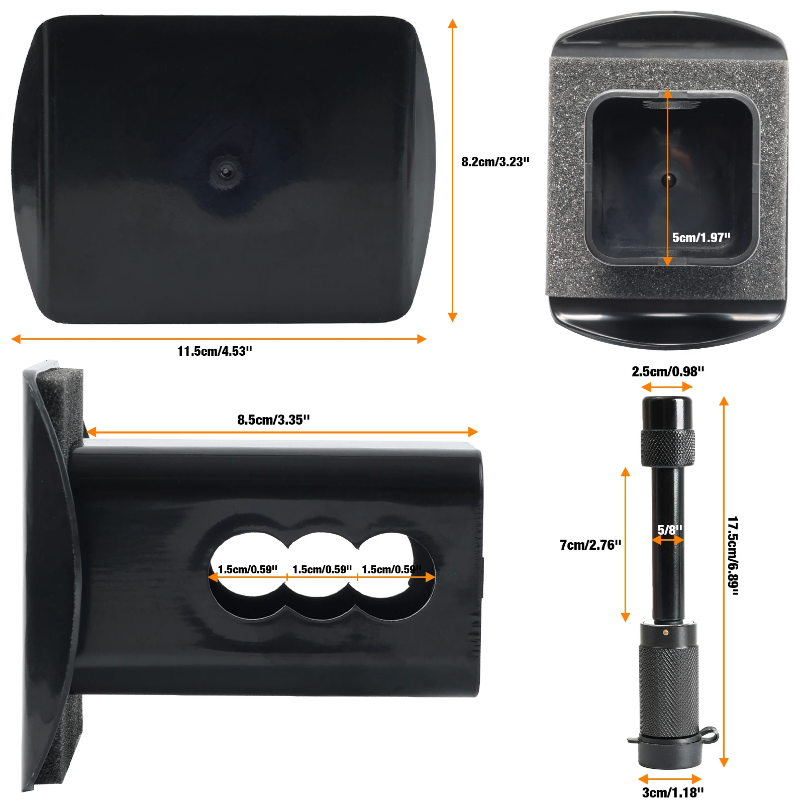 Trailer Cover Black 50mm Hitch Tube Plug Fits 2