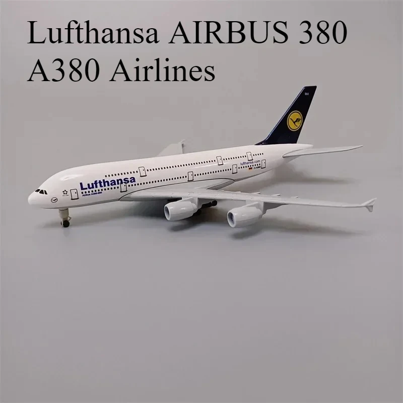 Германия Air Lufthansa AIRBUS 380 A380 Airlines Модель самолета Литая под давлением модель самолета 18*20 см из сплава металла с колесами