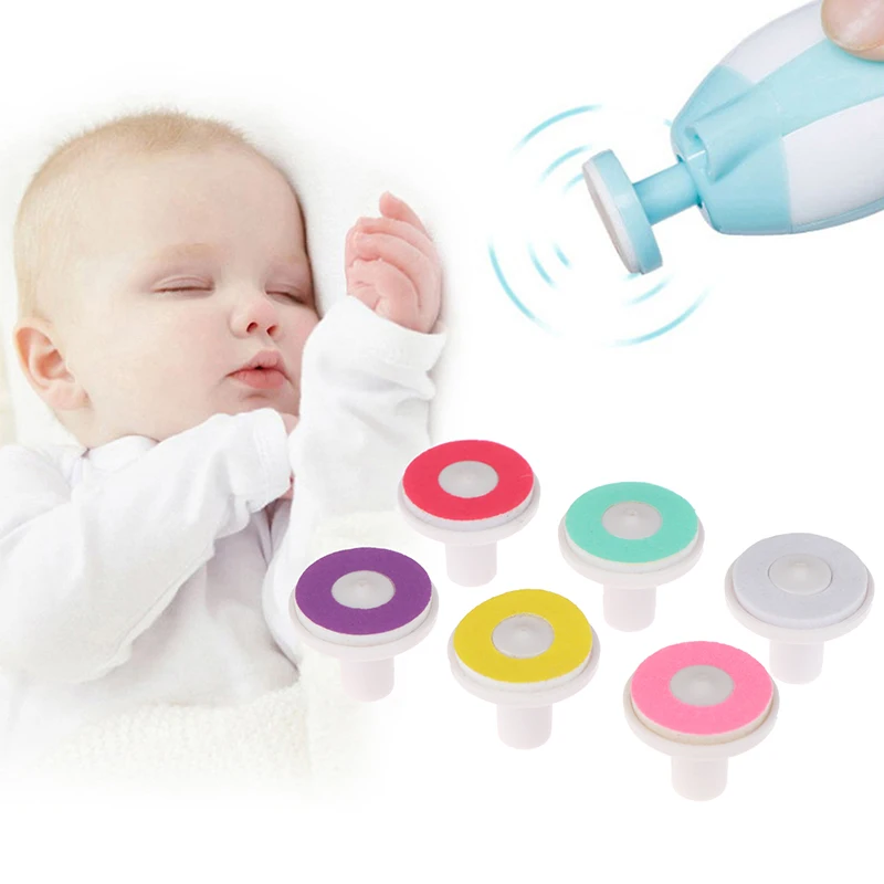 6 uds limas de uñas pulidor de uñas cabezales de corte eléctrico almohadillas de archivo para almohadillas de repuesto de cortauñas de plástico para niños