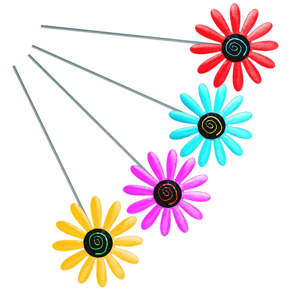 

4Pcs Iron Flower Stakes Realistic Garden Decor Outdoor Yard Planter Pot Ornament Garden Stake Patio Stake Flower Lawn Stakes