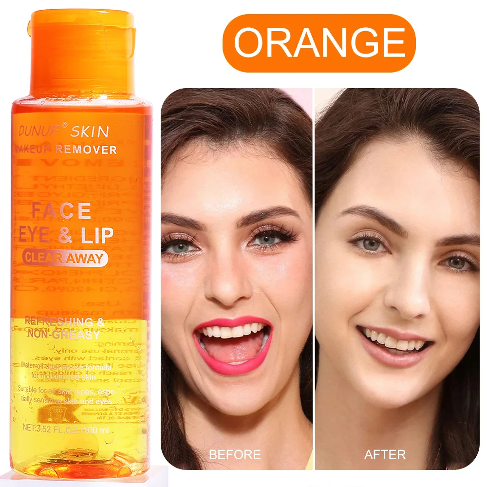 زيت تنظيف بلونين 100 مل مزيل مكياج ثنائي الطور فعال للمكياج المقاوم للماء لطيف لا بقايا لجميع أنواع البشرة