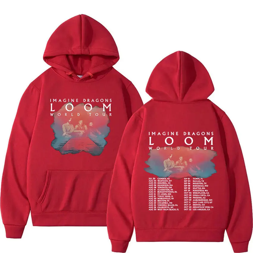 Imagine Dragons Loom Tour 2024 Album felpa con cappuccio da uomo Hip Hop Fashion Pullover felpa Unisex Casual oversize con cappuccio Streetwear