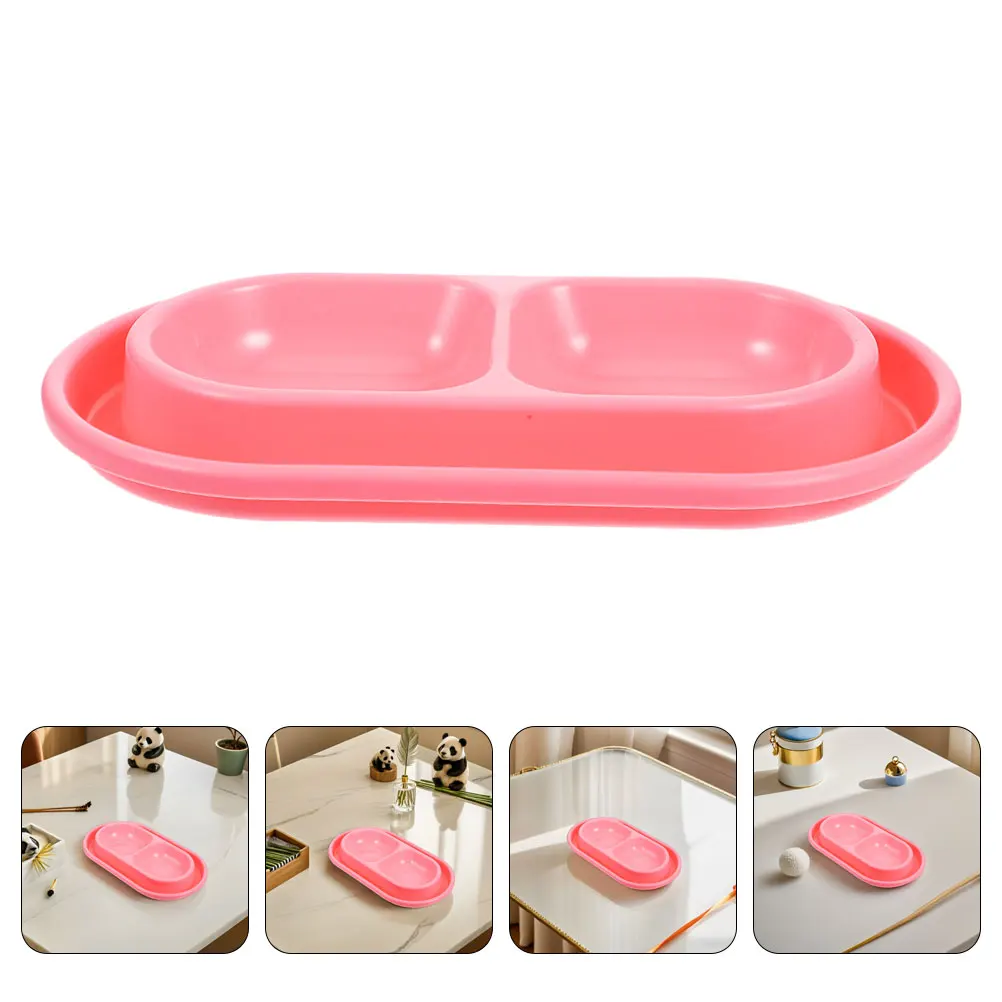 

2pcs Anti-Ant Cat Double Water Bowl Feeder Stable Base Outdoor Plastic Cat Food Bowls Pet Water Bowl Dog Food