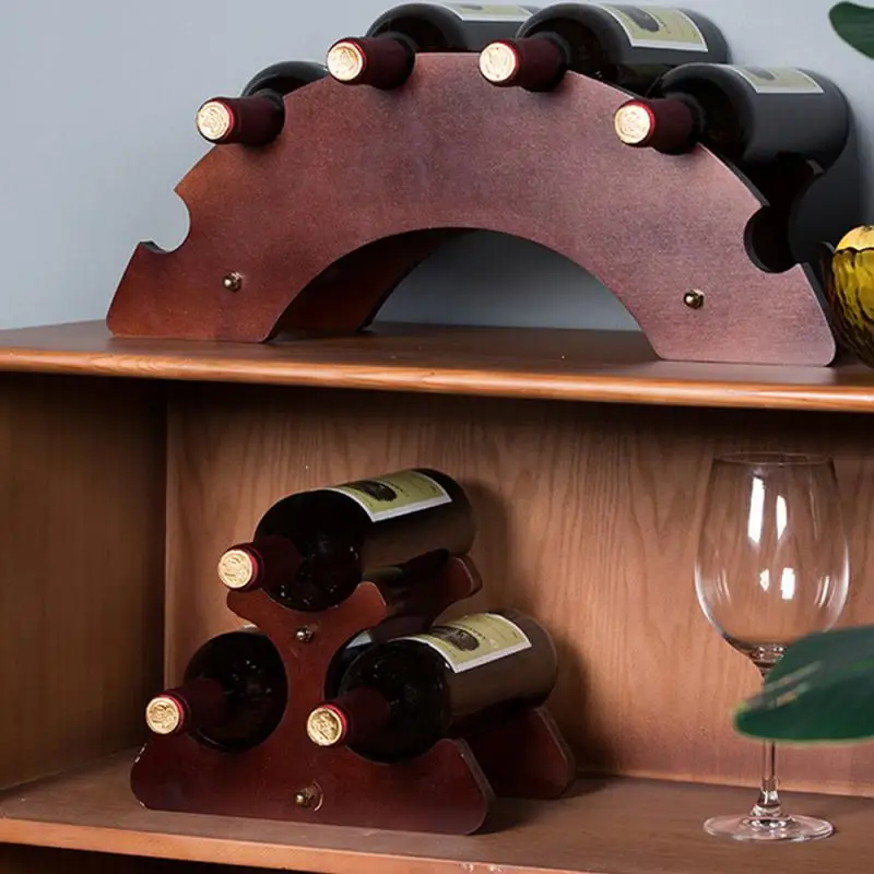 Wooden Wine Rack Wine Holders Kitchen Assembled Display Stand Organizer Bar Storage Bar Wine Cabinet Wine Bottle Display Rack