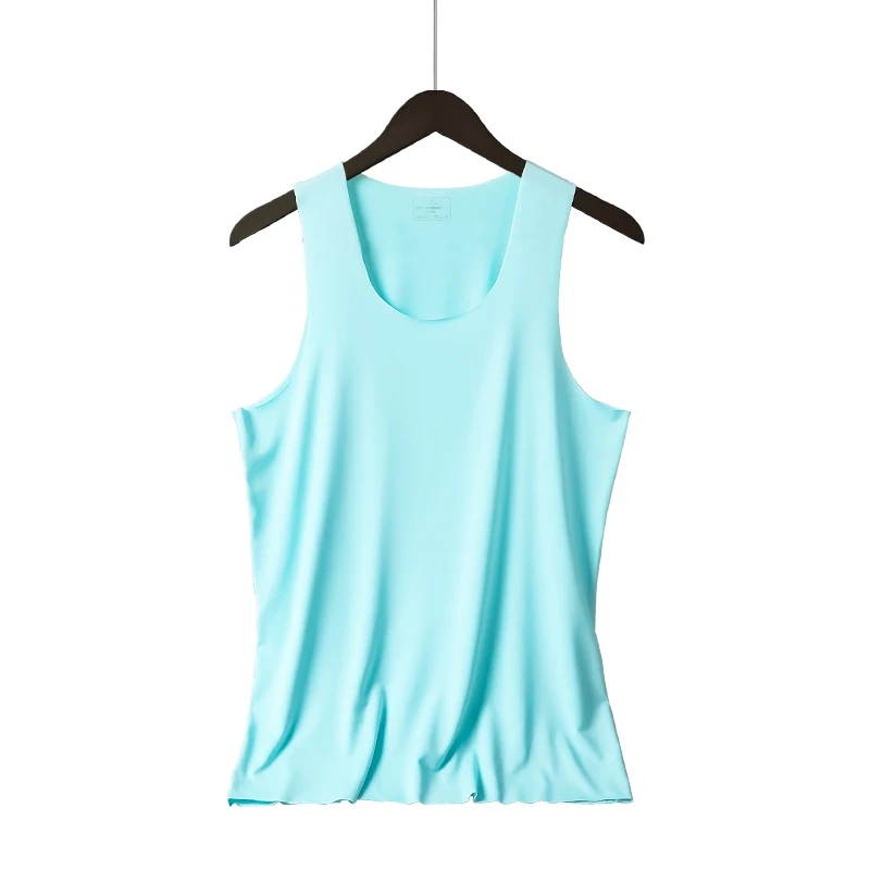 Men's Vest, Ice Silk, Seamless, Fitness, Summer, Slim Fit, Tight-Fitting, Breathable Underwear, Youth Sports, Sleeveless Undershirt