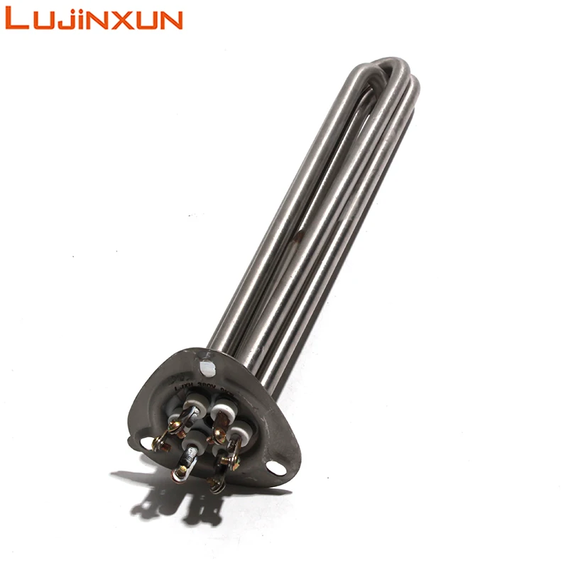 LUJINXUN Triangle Flange 63mm Electric Heating Element 12KW/6KW/9KW 201SS Water Heater Tube for Dishwasher Water Tank