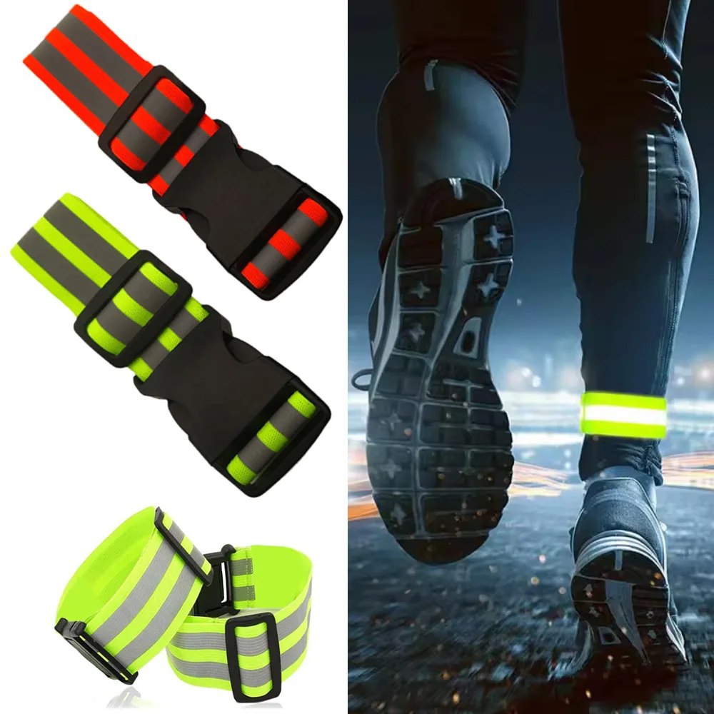 

Elasticity Reflective Wrist Arm Band Adjustable Night Running Cycling Safety Gear Multifunction Reflective Sports Accessories