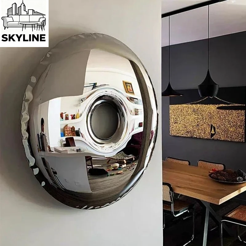 Stainless Steel Wall Decor for Living Room Decor Light Luxury Home Decoration Donut Shape Background Wall Decoration