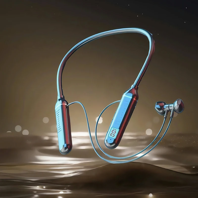 K58pro Wireless Earphones Bluetooth 5.3 Neckband Headphones Gaming LED Display HIFI Headset Sports TWS Earbuds With Mic TF Card