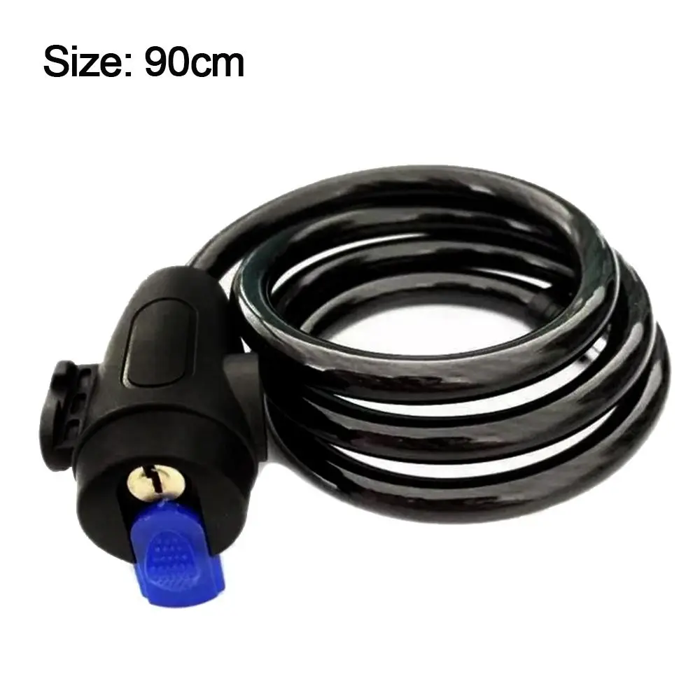 90cm Steel Wire Metal Bicycle Safety Lock Universal Anti-Theft Bicycle Lock Motorcycle Wire Lock Safety Cable with 2 Keys