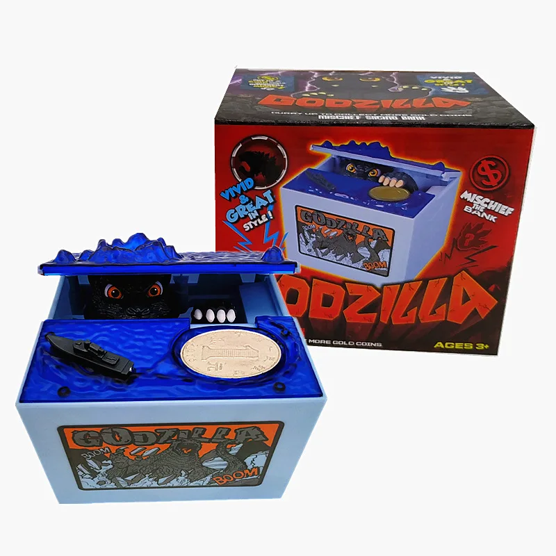 Godzillas VS KingKongs Piggy Bank جديد أنيمي Kawaii حصالة أطفال تغيير صغير حالة غرفة المنزل الديكور الأطفال هدية المبيعات الساخنة