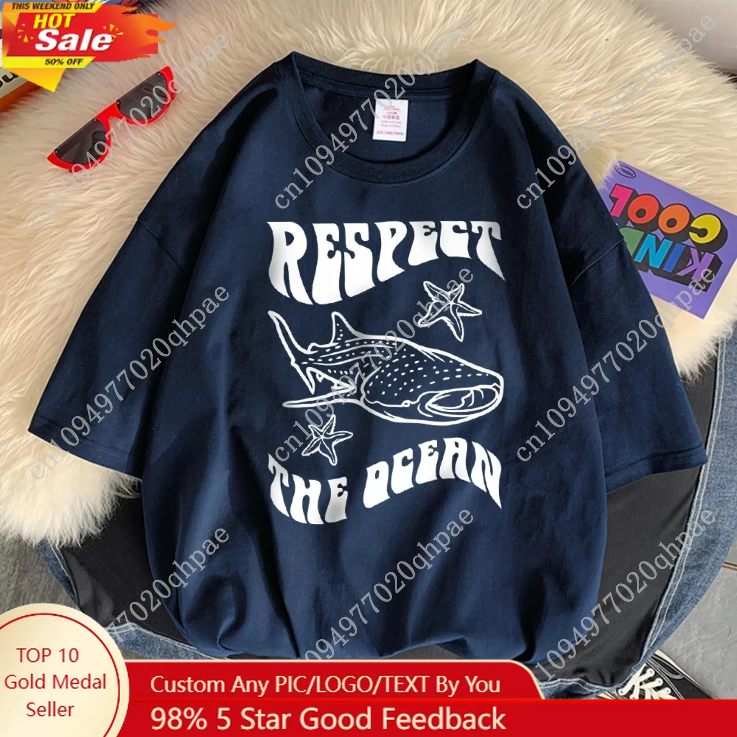 

Respect The Ocean Protecting Whales Print Mans T-Shirts Fitting Oversized T-Shirt Leisure Soft Tshirt Pleasure Breathable Tops