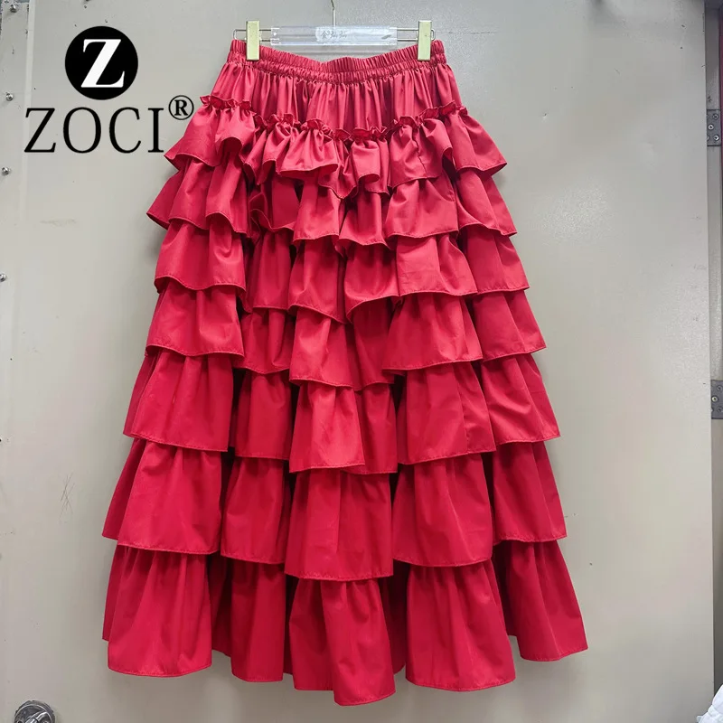 [zoci] French Black Fluffy Long Heavy-duty Cake Autumn Winter Pile Skirt, Half Skirt A1#8703