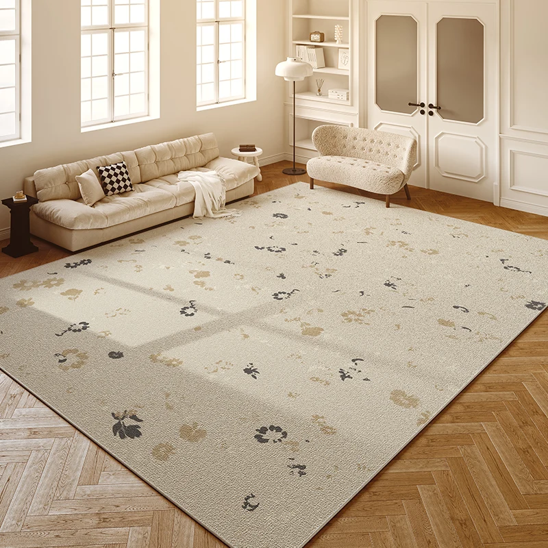 American Pattern Cream Style Carpet Living Room 2024 New Retro French Light Luxury High End Carpets Coffee Table Non Slip Rug