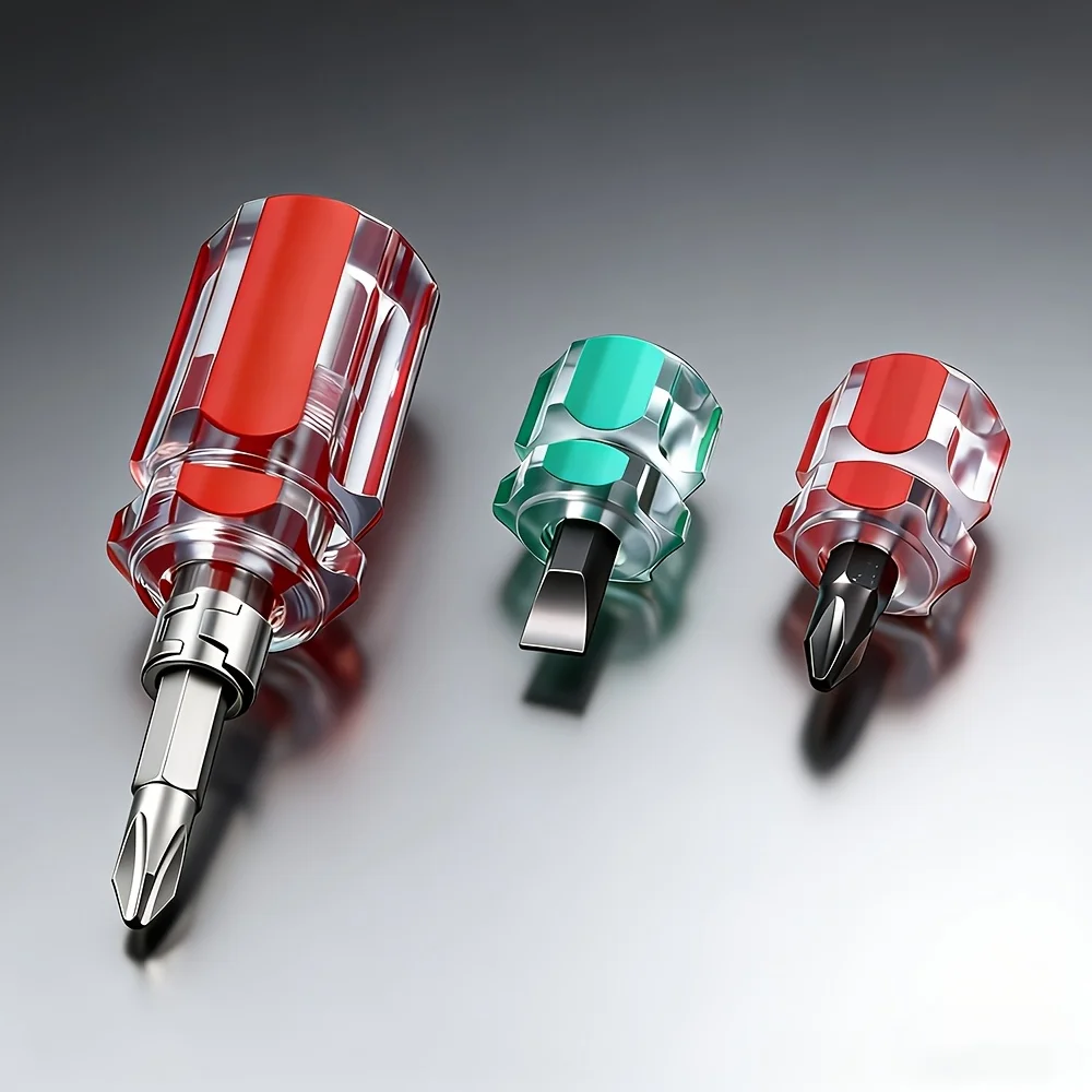 3-piece set of short handled screwdrivers | One letter cross 2-in-1 head suitable for sewing machines and home repairs