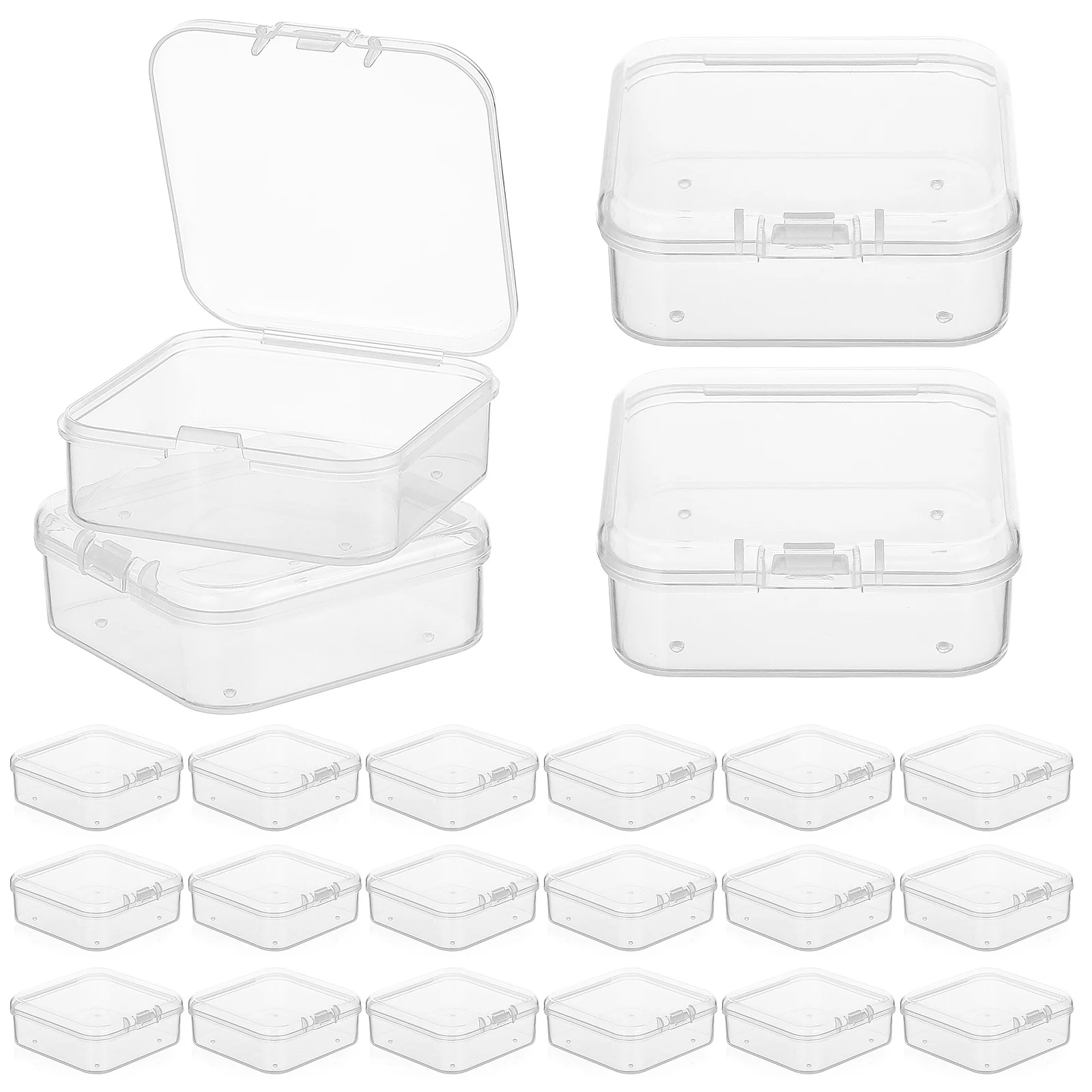 

2 set Transparent Plastic Storage Box Clear Organizer For Desk Cabinet Office Craft Beads Diy Tools Stackable Small Bins